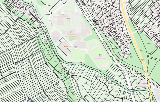 Flurkarte Neckartenzlingen